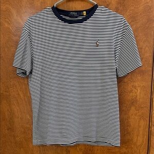 Polo by Ralph Lauren Navy and White Striped Men's Shirt